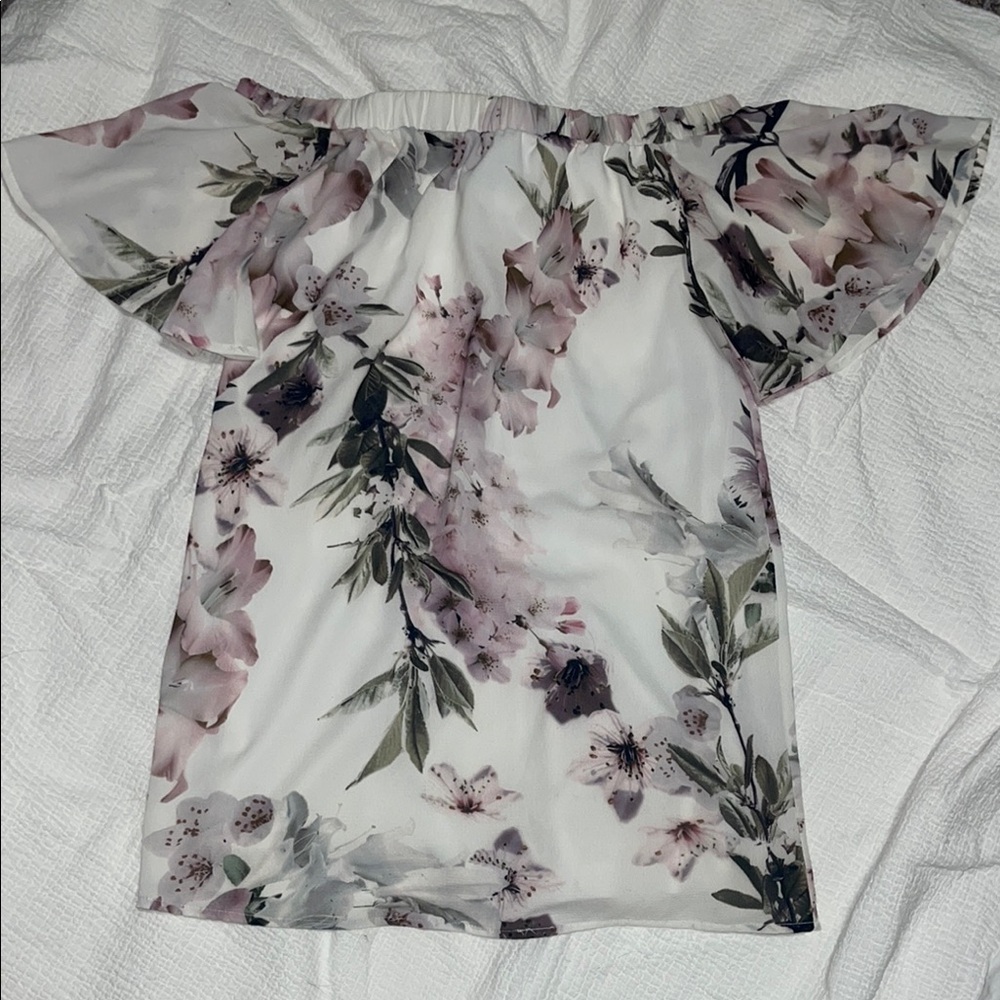 Lulu's White Off-the-shoulder Ruffled Dress with Flutter Sleeves